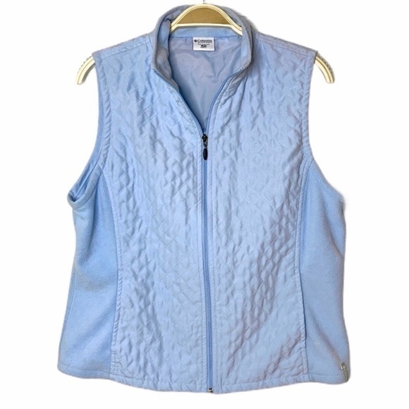 Columbia Jackets & Blazers - Columbia Light Blue Quilted Fleece Zippered Vest